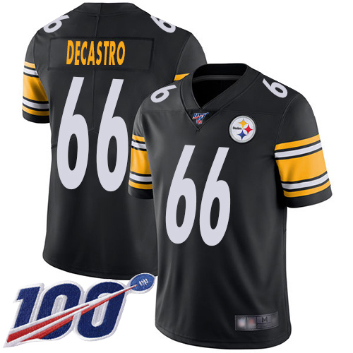 Men Pittsburgh Steelers Football #66 Limited Black David DeCastro Home 100th Season Vapor Untouchable Nike NFL Jersey->pittsburgh steelers->NFL Jersey